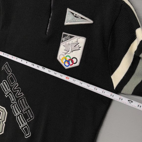 Vintage Fox Sport Ski Sports Power Speed 3 Black Heavyweight Sweater Medium - Picture 5 of 7